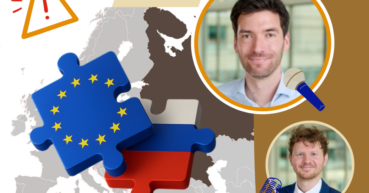 Europa en Rusland als puzzelstukjes, met sprekers Europa en Rusland als puzzelstukjes, met sprekers