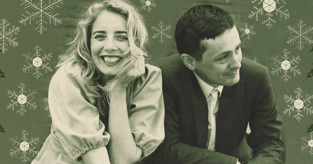 Tess Merlot & Guillame Marcenac stralend in kerstsfeer