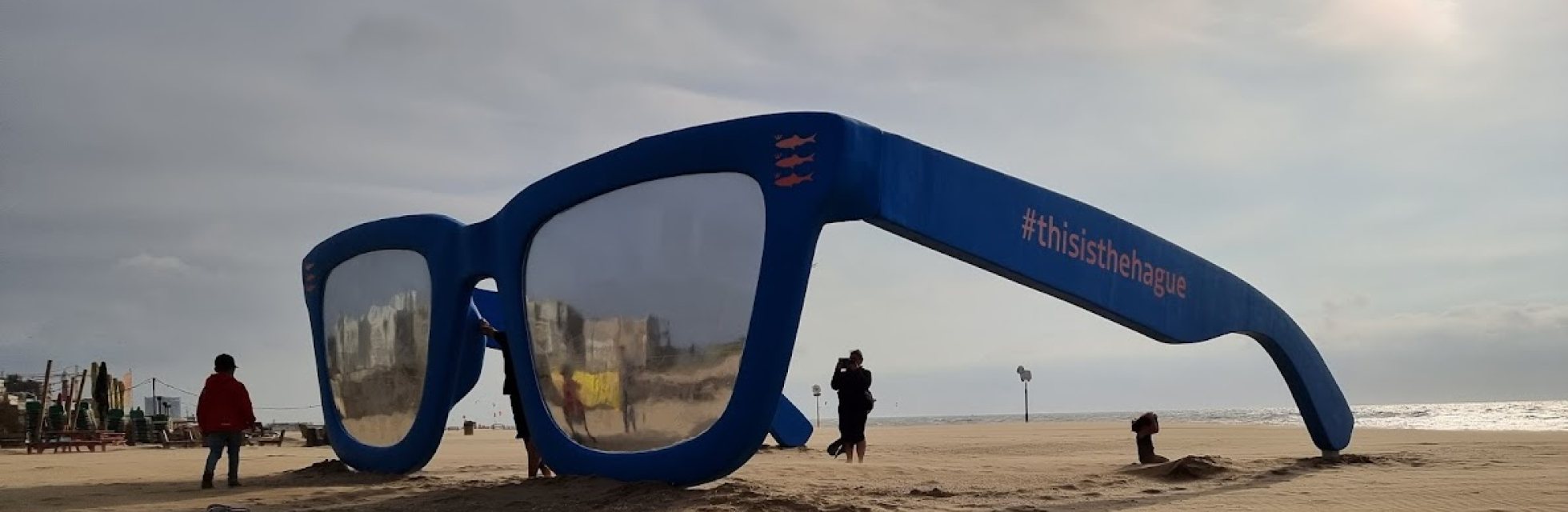 Sunglasses artwork at Scheveningen beach