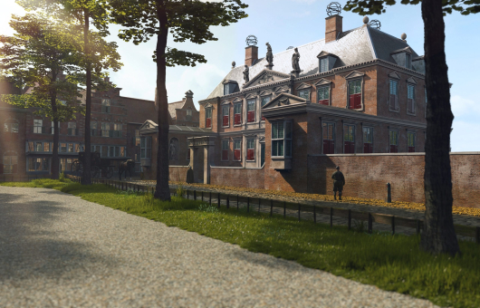 VR beeld van plein Huygens