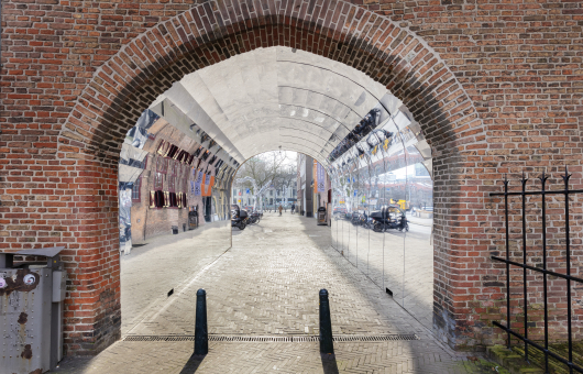 Spiegels rondom de gevangenpoort in Den Haag