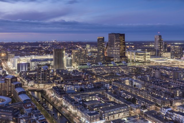 Luchtfoto vanaf Strijkijzer Den Haag Luchtfoto vanaf Strijkijzer Den Haag