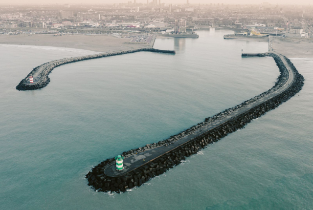 Lucht foto van Scheveningen haven