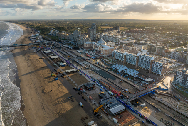 Luchtfoto van Scheveningse boulevard