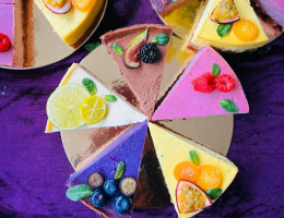 Topshot van taartpuntjesn van Lavinia Cakes & Buttons in de mooie felle kleuren